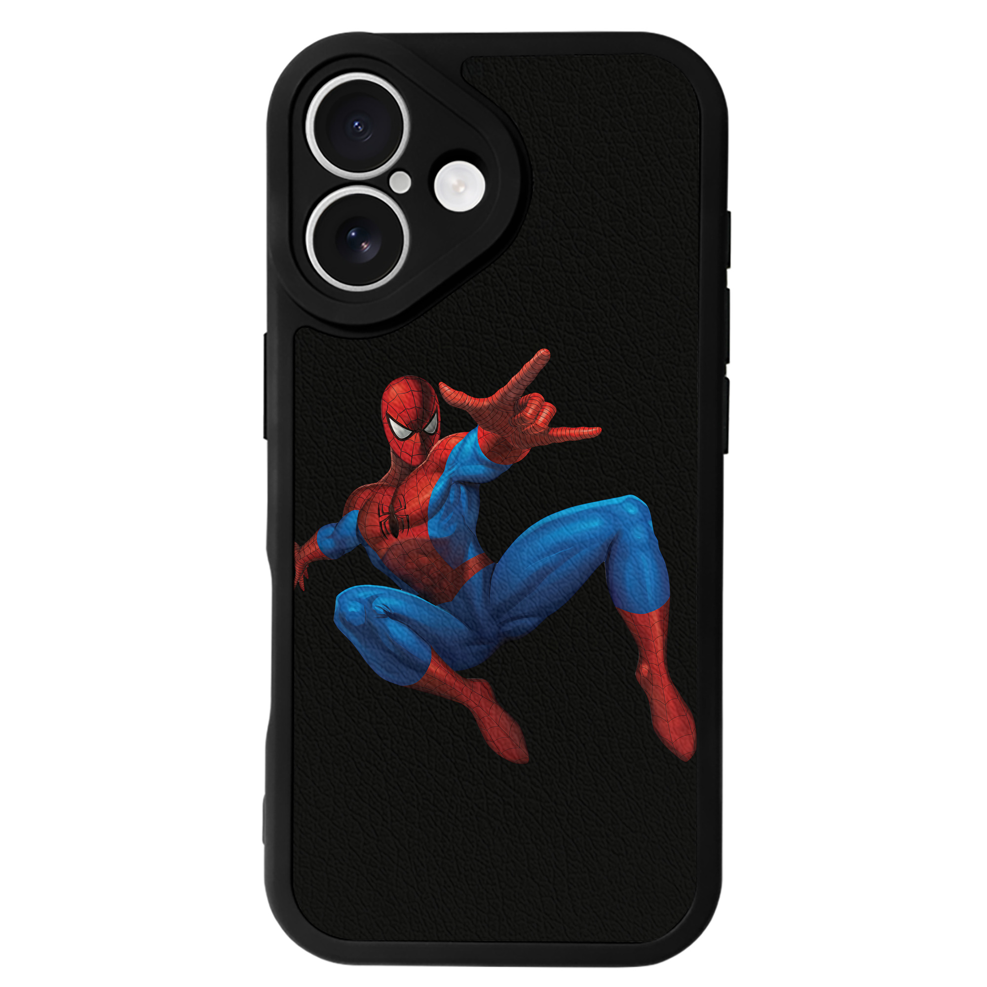 Spider Man スパイダーマン 【iPhone 16シリーズ対応】シリコンスマホケース（レザー調） 材質：シリコン